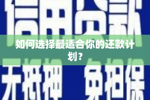 琼海如何选择最适合你的还款计划？