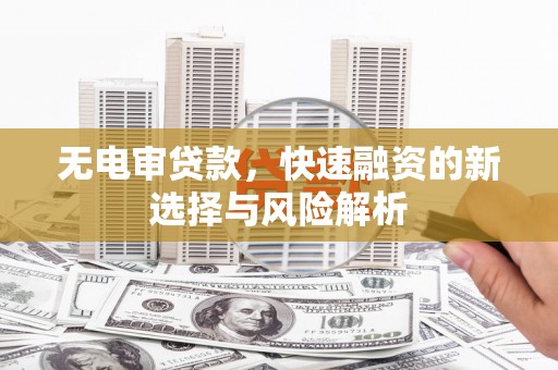 琼海无电审贷款，快速融资的新选择与风险解析