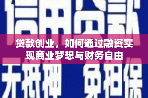 琼海贷款创业，如何通过融资实现商业梦想与财务自由