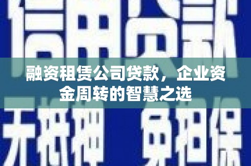 琼海融资租赁公司贷款，企业资金周转的智慧之选