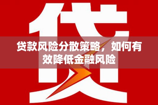 琼海贷款风险分散策略，如何有效降低金融风险
