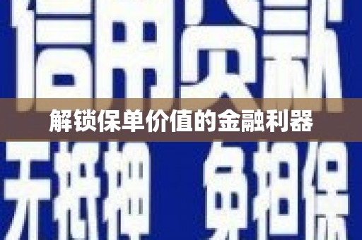 琼海解锁保单价值的金融利器
