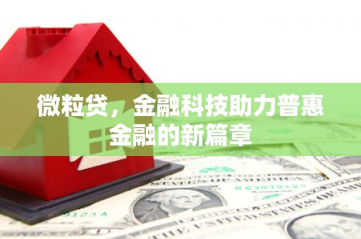 琼海微粒贷，金融科技助力普惠金融的新篇章