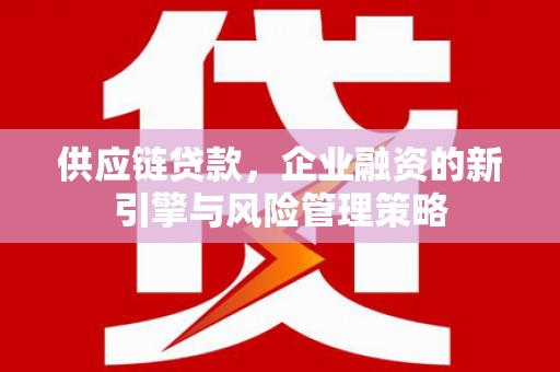 琼海供应链贷款，企业融资的新引擎与风险管理策略