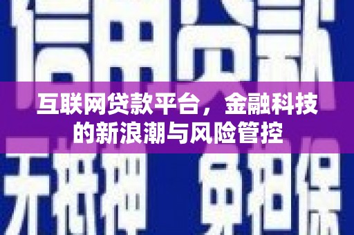 琼海互联网贷款平台，金融科技的新浪潮与风险管控
